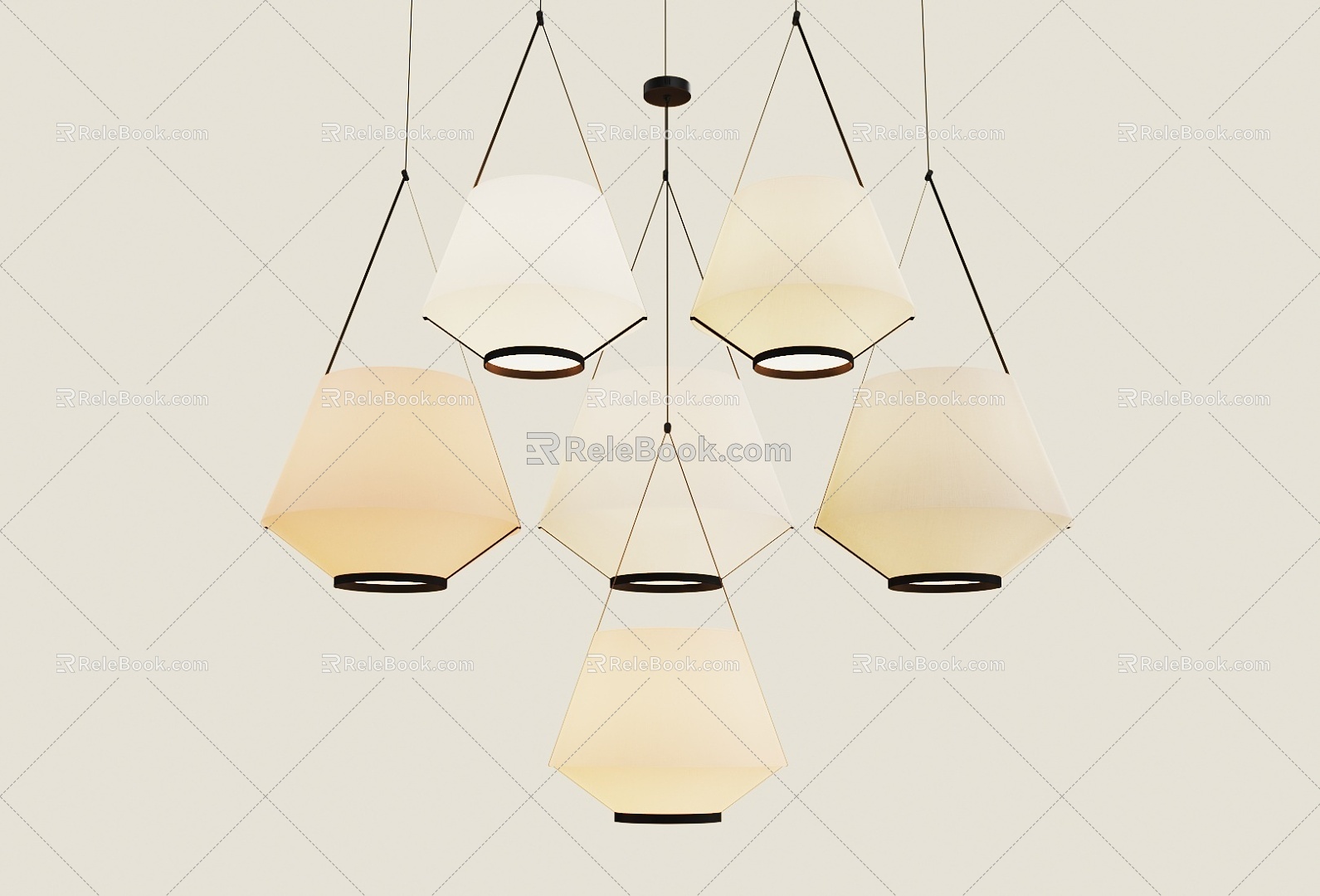 Pendant lamp Fabric chandelier 3d model