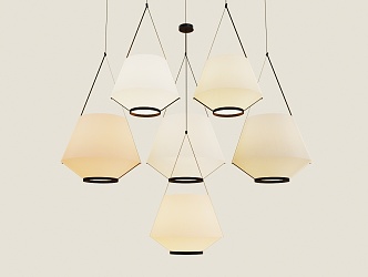 Pendant lamp Fabric chandelier 3d model