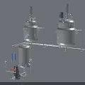 Industrial Equipment Stainless Steel Reactor System With Double Vessels Piping And Support Frame