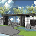 new chinese style gate 3d model