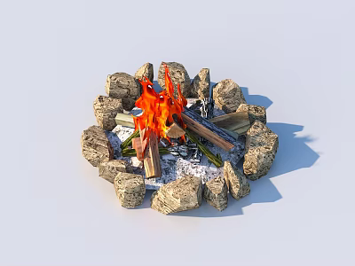 Bonfire outdoor sketch 3d model