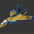 Yellow And Blue Fighter Jet Model With Detailed Design And The Daring Logo