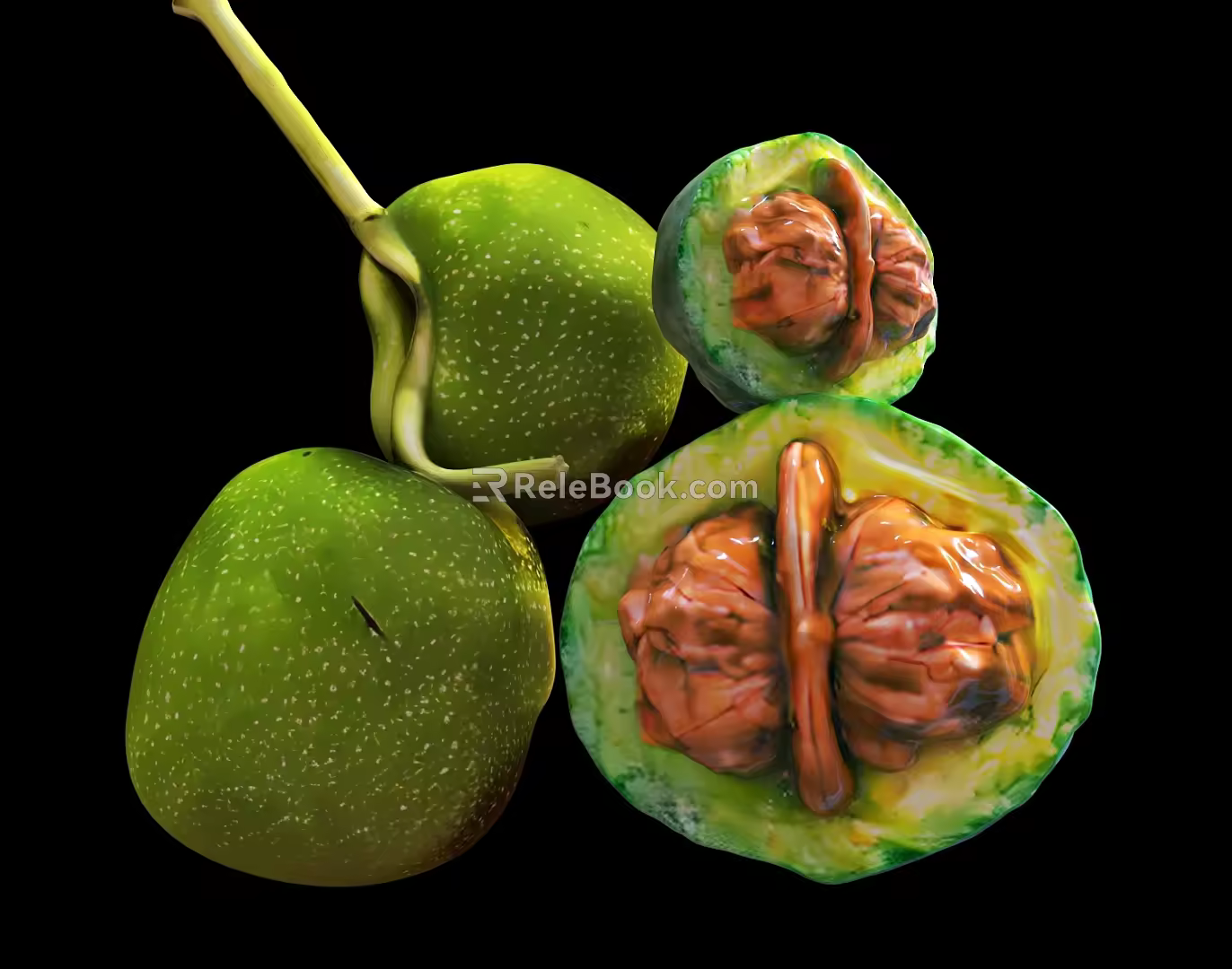 Wen Play Walnut Green Skin Walnut Wen Play Walnut Wen Play Triangular Stuffy Pointy Lion Head Lion Head 3d model