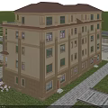 Luxury Semi Detached Villa Exterior With Red Roof Large Windows And Garden Landscaping