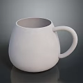 White Ceramic Mug With Modern Simple Design For Daily Home Use 3d model