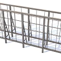 Metal Fence With Modern Grid Design For Safety And Durable Structure 3d model