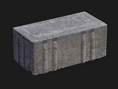 Solid Concrete Stone Block With Textured Surface For Building Construction Projects 3d model
