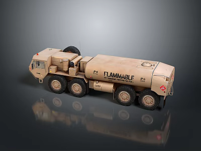 Flammable Cargo Transport Heavy Duty Multi Wheel Fuel Tanker Utility Vehicle 3d model