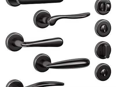 Modern Black Door Handles With Various Styles And Elegant Design Options 3d model