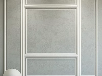 Wall Panel Component With White Line Decorations On Light Colored Wall In Simple Modern Style 3d model