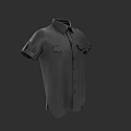 Short Sleeve Collared Shirt With Button Front Design And Chest Pockets