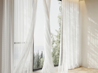 Window screen, curtain, carpet, open book model