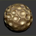 Golden Textured Pitted Sphere Decorative Household Ornament For Home Living Space
