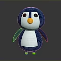 Cute Cartoon Penguin Toy With Blue White Body And Yellow Beak Feet
