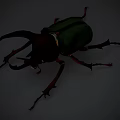 Realistic Green Reptile 3D Model With Brown Horns Legs And Gray Background