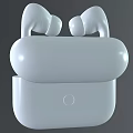 White Wireless Earbuds With Charging Case For High Quality Sound Experience 3d model
