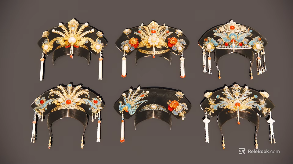 Chinese Traditional Decorative Hanging Ornaments With Beads Tassels And Intricate Patterns 3d model 