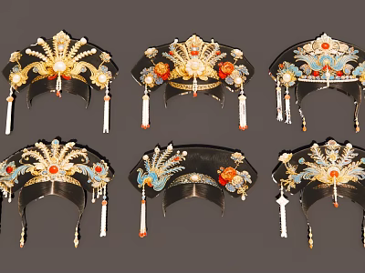 Chinese Traditional Decorative Hanging Ornaments With Beads Tassels And Intricate Patterns 3d model