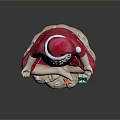 Meditating Santa Claus Character In Red Outfit With Green Gift Box On Base