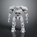 Futuristic White Humanoid Robot With Metallic Armor And Mechanical Design Features 3d model