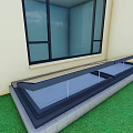 Skylight hanging over the lighting well in the basement 3d model