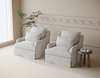 Modern Single Sofa Negotiation Sofa Leisure Chair 3d model