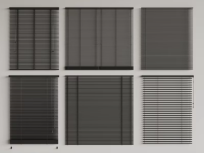 Modern Window Blinds With Various Slat Designs And Stylish Patterns For Home 3d model