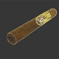 Single Brown Cigar With Yellow Band And Surface Texture For Daily Use