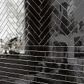 Modern Reflective Black Herringbone Glazed Tile Wall Design For Interior Space 3d model