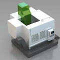 Industrial CNC Machining Equipment with White Body Green Top Parts and Control Panel