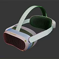 White Modern VR Headset With Comfortable Headband And Clear Lenses