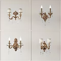 Elegant Gold Wall Sconces With Crystal Decor And Double Light Design 3d model