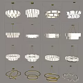 Modern White Chandeliers With Various Elegant Designs For Interior Lighting Decoration 3d model