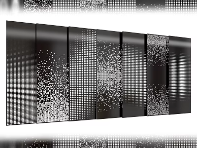 Modern Black Wall Panels With Textured Dot Patterns And Contemporary Decorative Design 3d model
