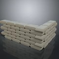 Beige Decorative Bricks Stacked Corner Structure For Modern Living Supplies 3d model