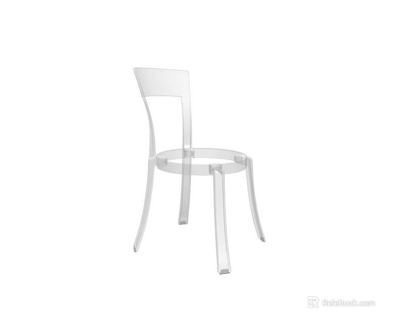 Transparent Modern Minimalist Leisure Chair With Acrylic Clear Sleek Design 3d model 