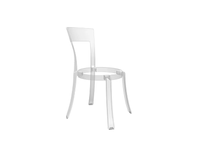 Transparent Modern Minimalist Leisure Chair With Acrylic Clear Sleek Design 3d model