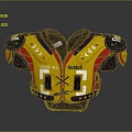 Riddell TEST 01 Football Shoulder Pads With Yellow Red And Black Straps And Padding