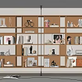 Modern Bookshelf Iron Bookshelf Storage Rack Decorative Rack 3d model