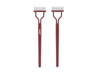 TULA Two Red Facial Brushes With Soft Bristles Cosmetic Skincare Tool 3d model