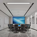 Modern public office area combined with the reception room of the elevator hall at the front desk of the company lobby 3d model