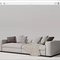 Modern double sofa multiplayer sofa 3d model
