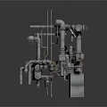 Industrial Equipment With Metal Pipes Valves And Mechanical Components