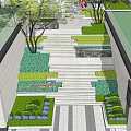 Residential Landscape Design With Tiered Stairs Lush Greenery And Ornamental Trees