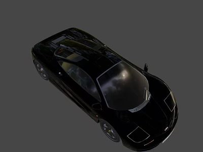 Game and Movie Character Black Sports Car with Sleek Design and Glossy Finish 3d model