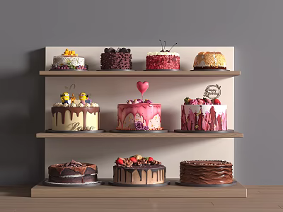 Food Beverage Birthday Cake Food 3d model