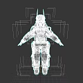 Game and Movie Character With Silver Hair Horns Mechanical Outfit and Tattoo Design