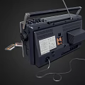 Vintage Portable Audio Radio Cassette Player With Screen Knobs Handle And Cassette Tape