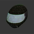 Dark Textured Helmet Featuring Transparent Visor And Glowing Sci Fi Design Effect 3d model