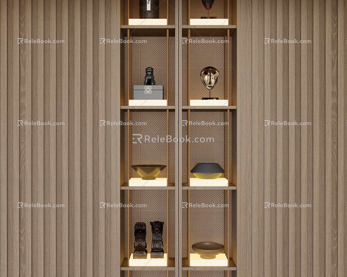 Modern Bookcase New Chinese Bookcase Bookcase 3d model